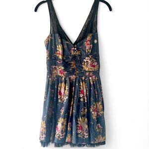 Free People Blue Floral Mini Dress